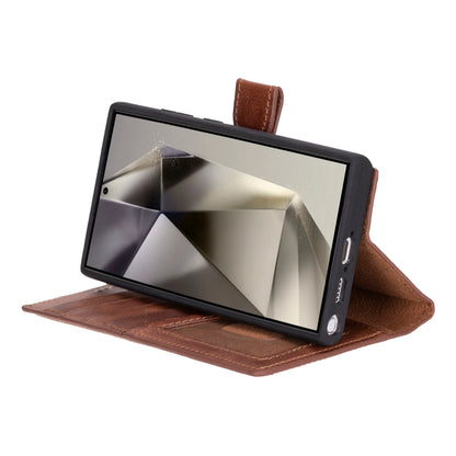 Magic Abnehmbar Leder Wallet Case für Samsung Galaxy S23 Ultra aus echtem Leder