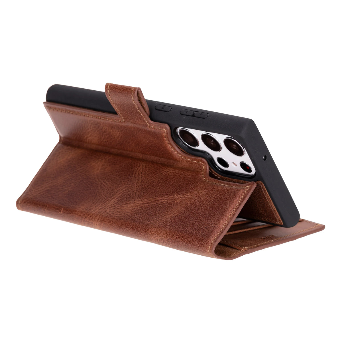 Magic Abnehmbar Leder Wallet Case für Samsung Galaxy S23 Ultra aus echtem Leder