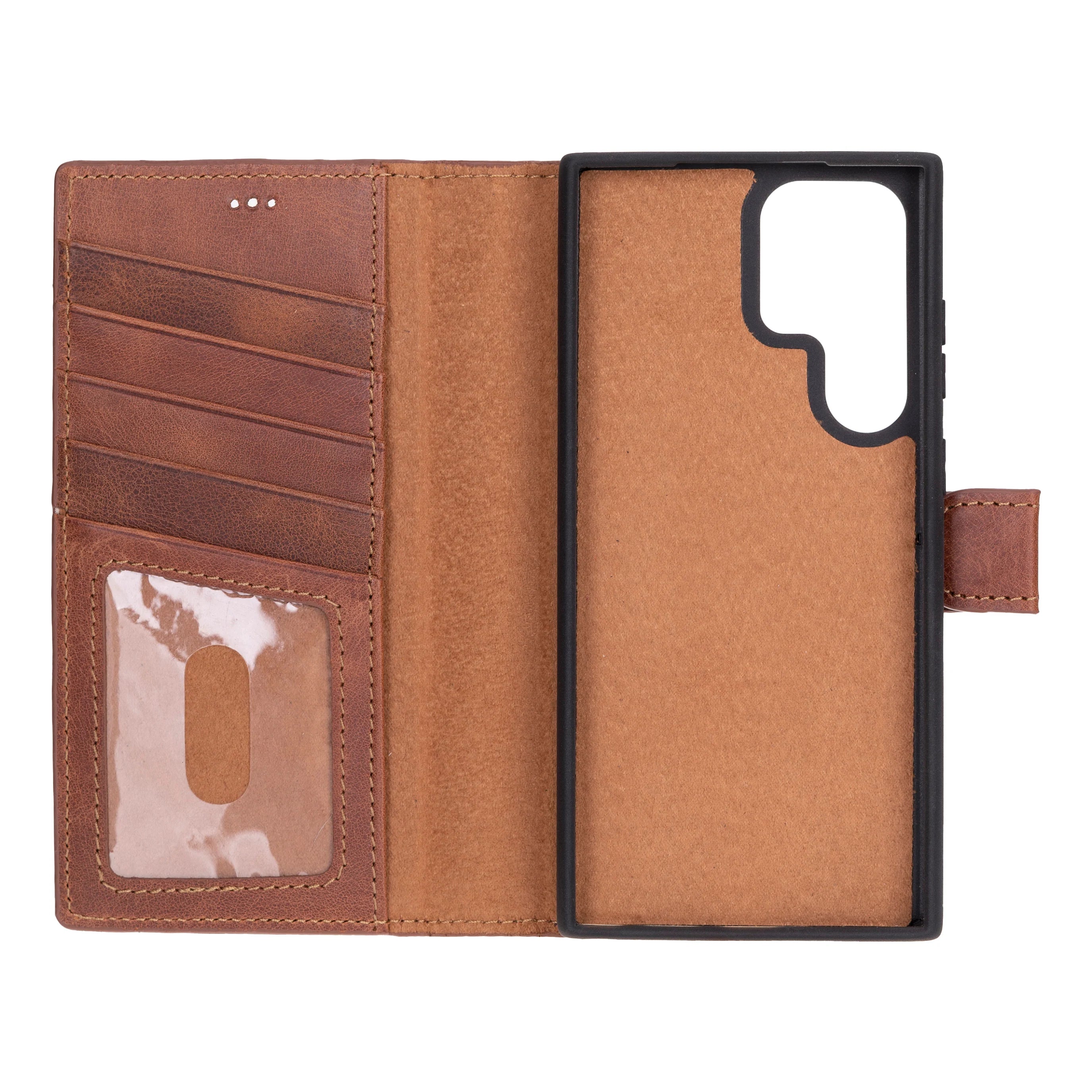 Magic Abnehmbar Leder Wallet Case für Samsung Galaxy S23 Ultra aus echtem Leder