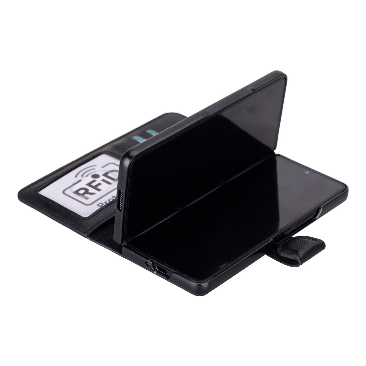 ID Folio Leder Wallet Case für Samsung Galaxy Z Fold5 aus echtem Leder