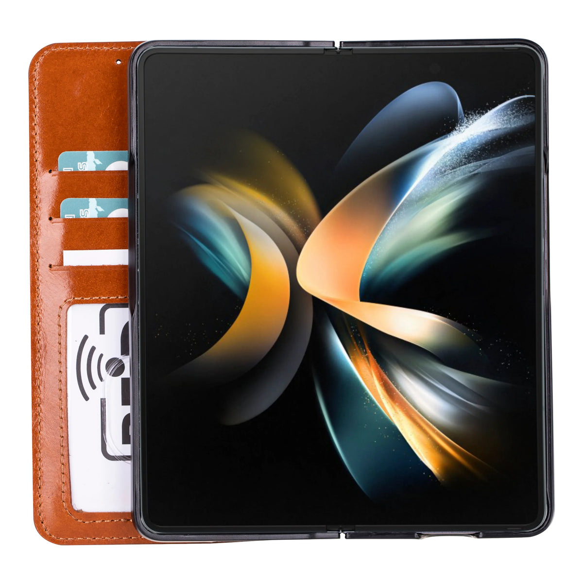 ID Folio Leder Wallet Case für Samsung Galaxy Z Fold5 aus echtem Leder