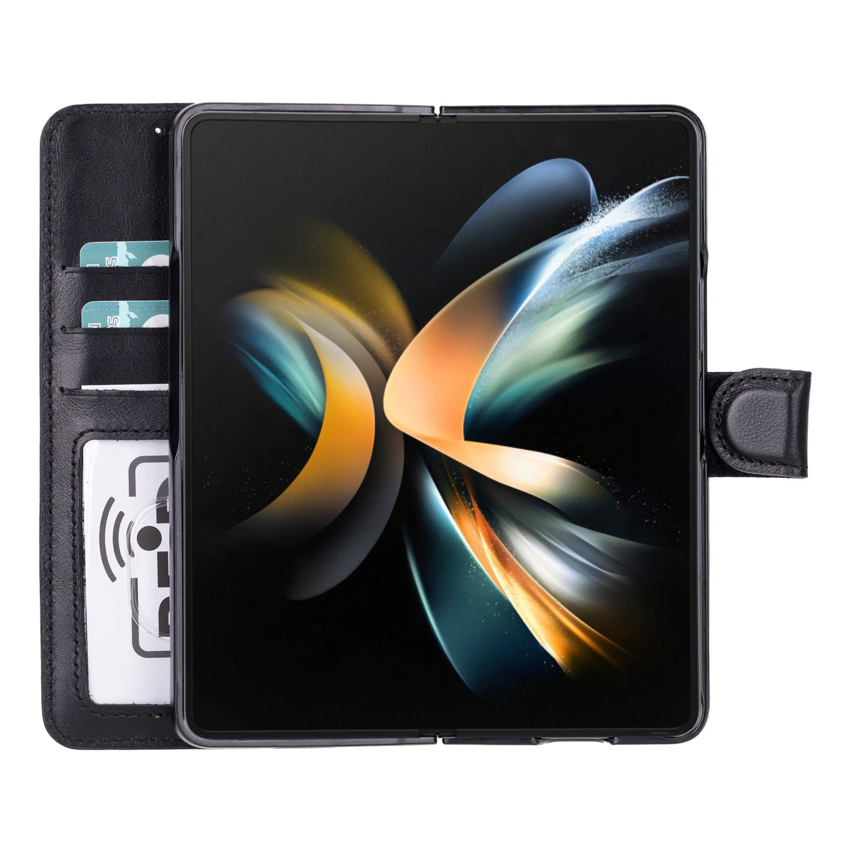 ID Folio Leder Wallet Case für Samsung Galaxy Z Fold5 aus echtem Leder