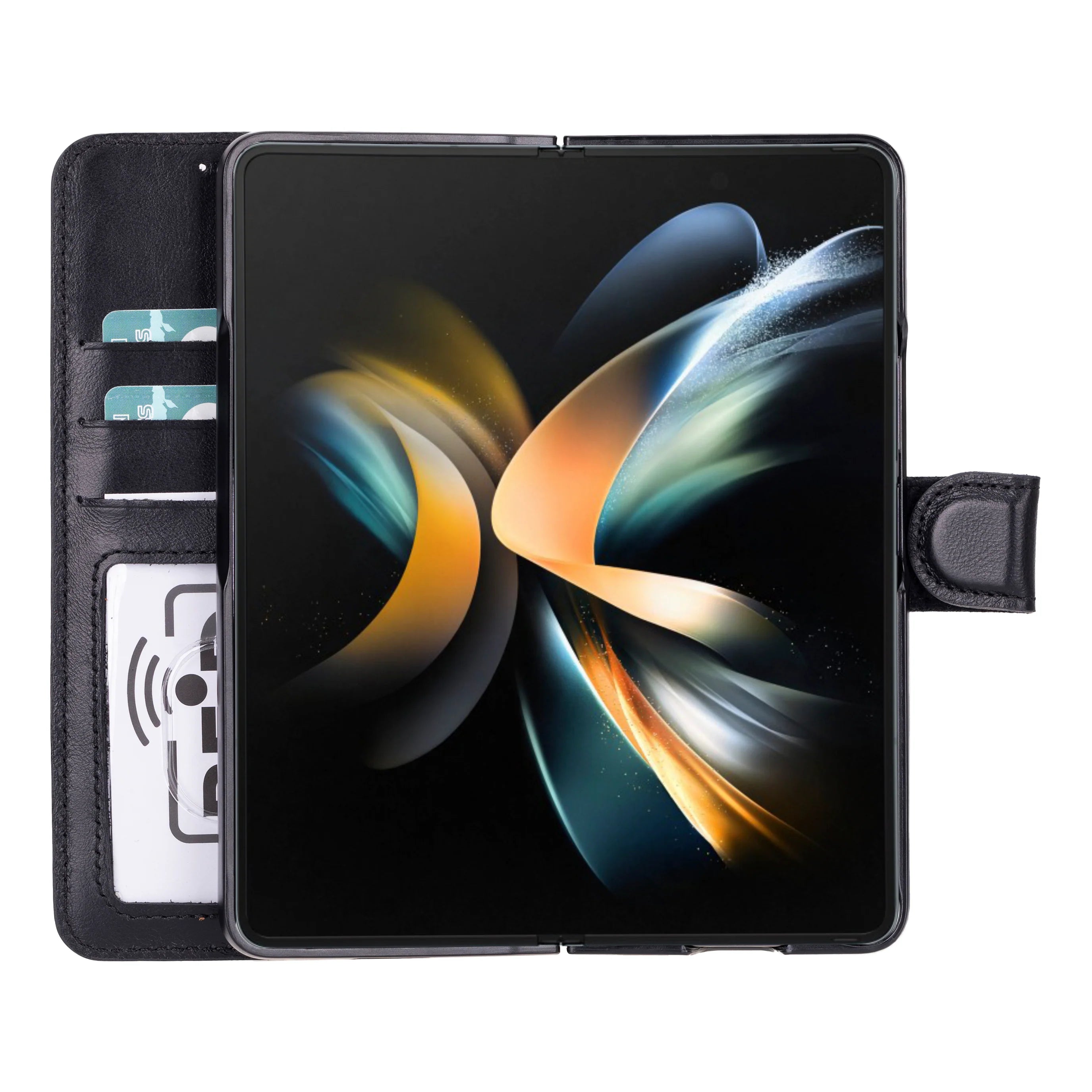 ID Folio Leder Wallet Case für Samsung Galaxy Z Fold5 aus echtem Leder