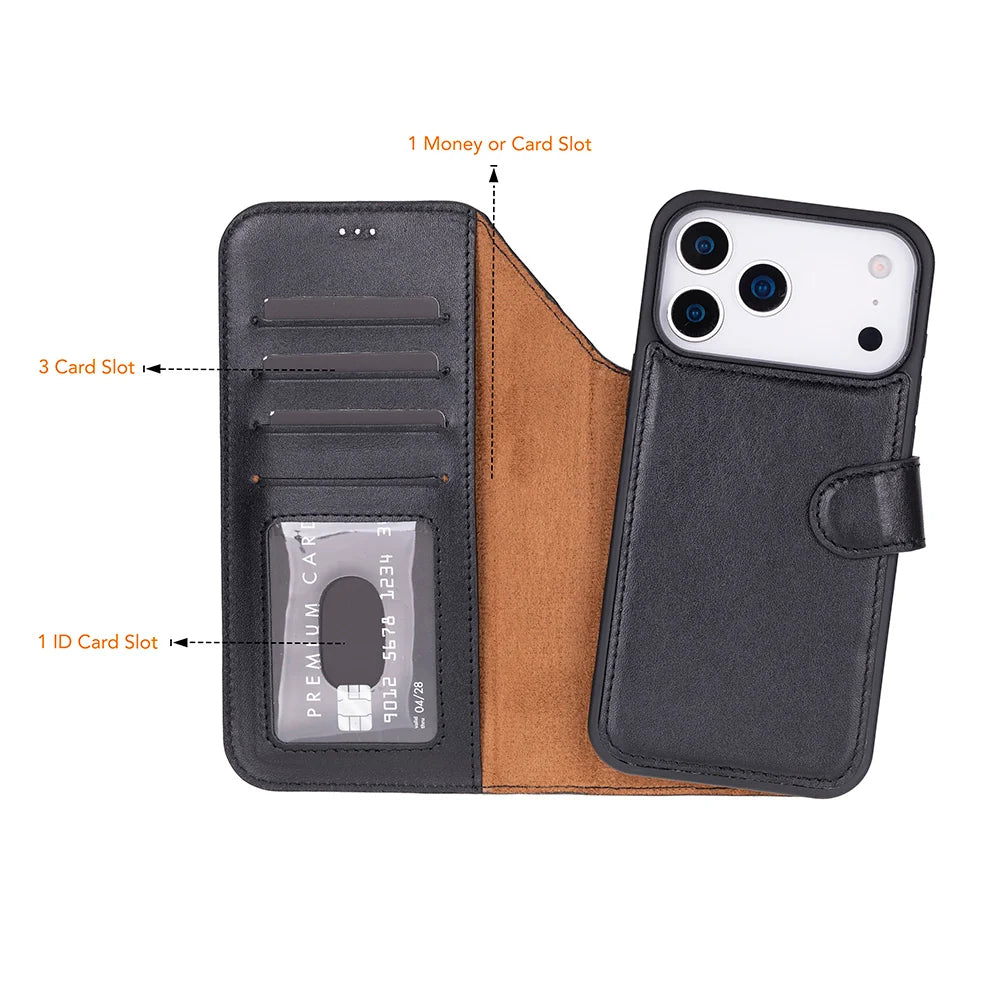 Magic iPhone 18 Pro / 17 Pro Leather Detachable Wallet Case