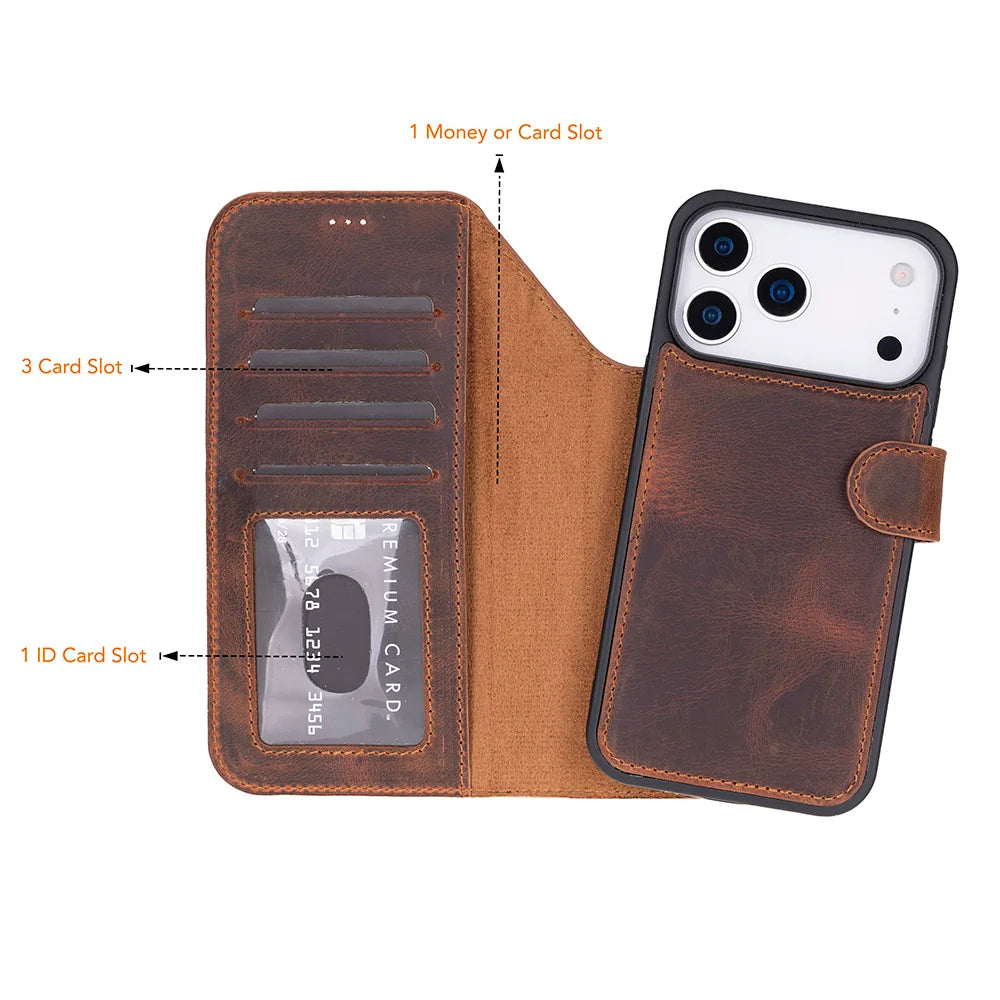 Magic iPhone 18 Pro Leather Detachable Wallet Case