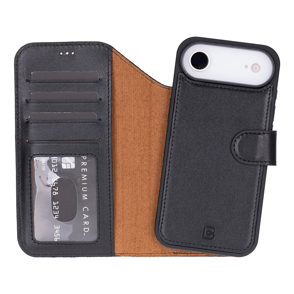 Magic Air Abnehmbar Leder Wallet Case für iPhone 17 aus echtem Leder