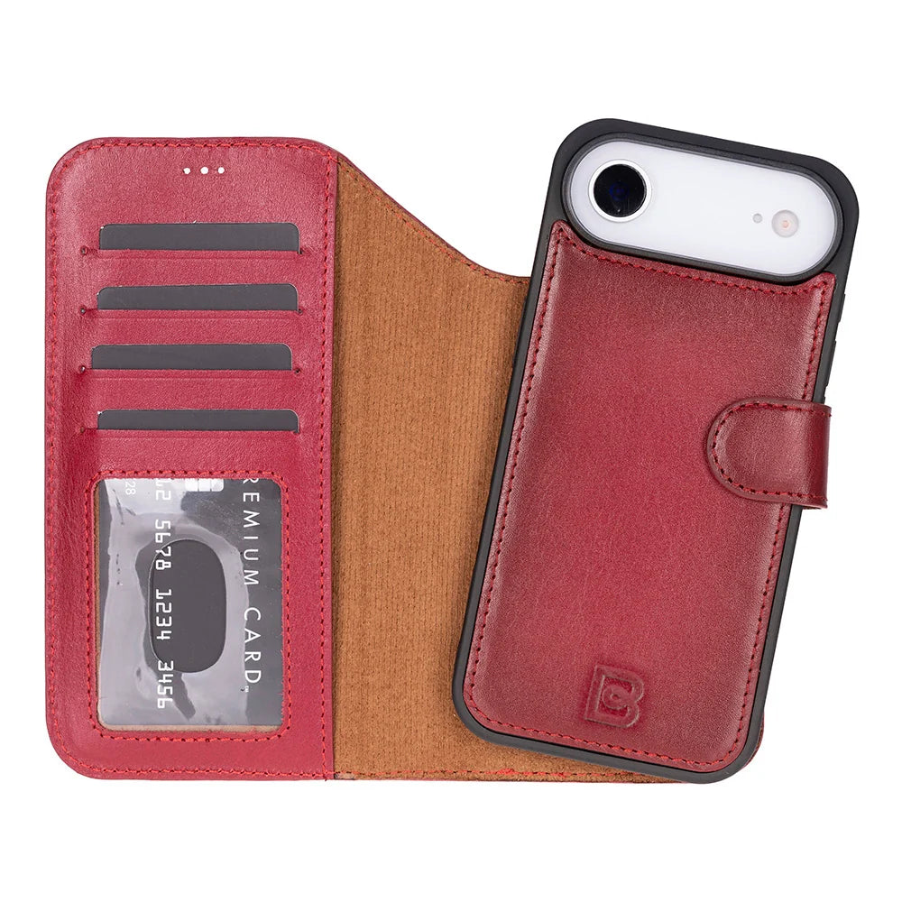 Magic Air Abnehmbar Leder Wallet Case für iPhone 17 aus echtem Leder