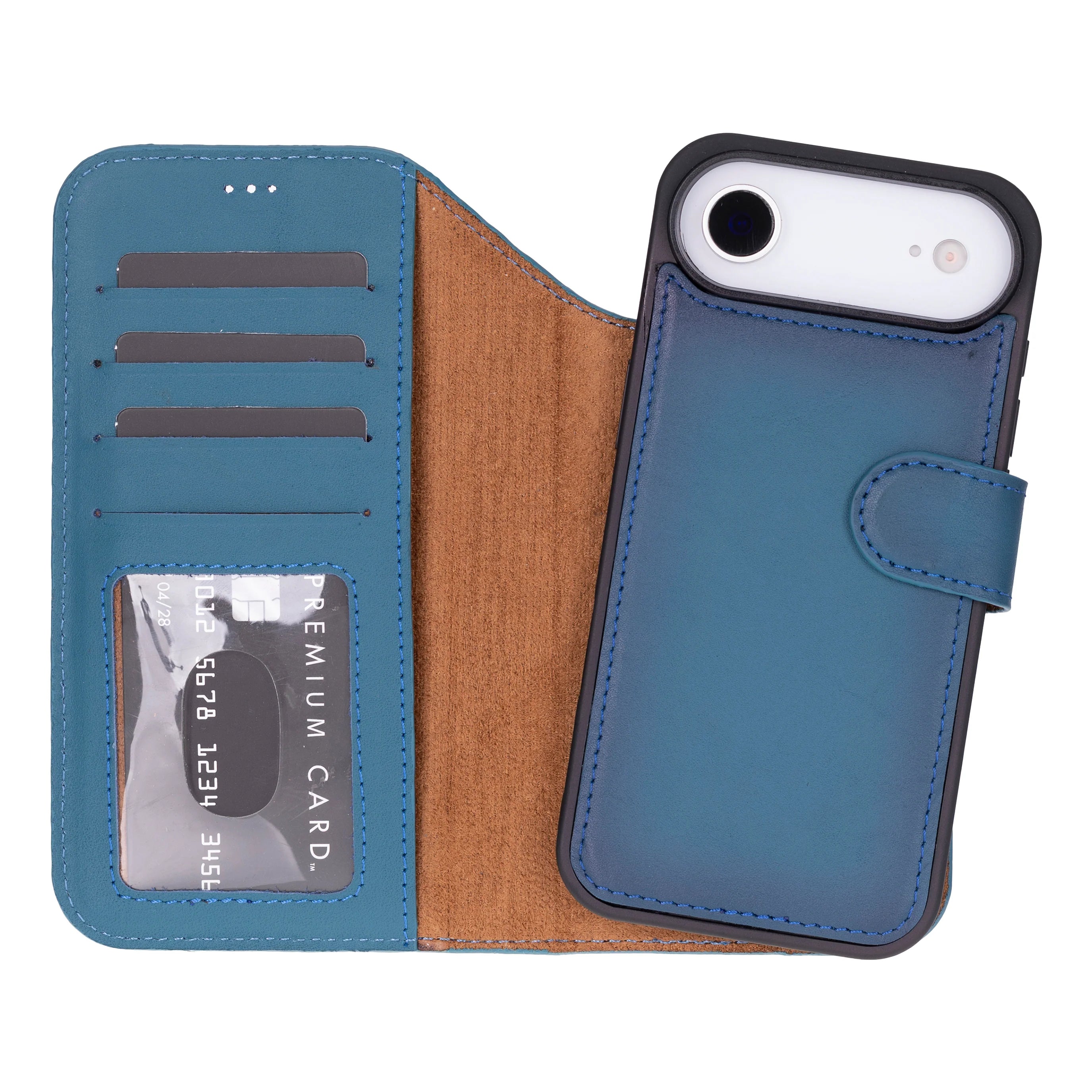Magic Air Abnehmbar Leder Wallet Case für iPhone 17 aus echtem Leder
