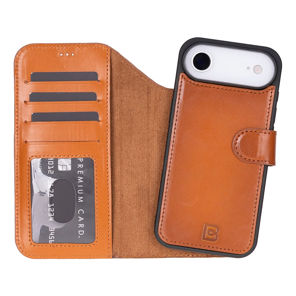 Magic Air Abnehmbar Leder Wallet Case für iPhone 17 aus echtem Leder