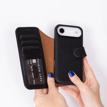 Magic Air Abnehmbar Leder Wallet Case für iPhone 17 aus echtem Leder