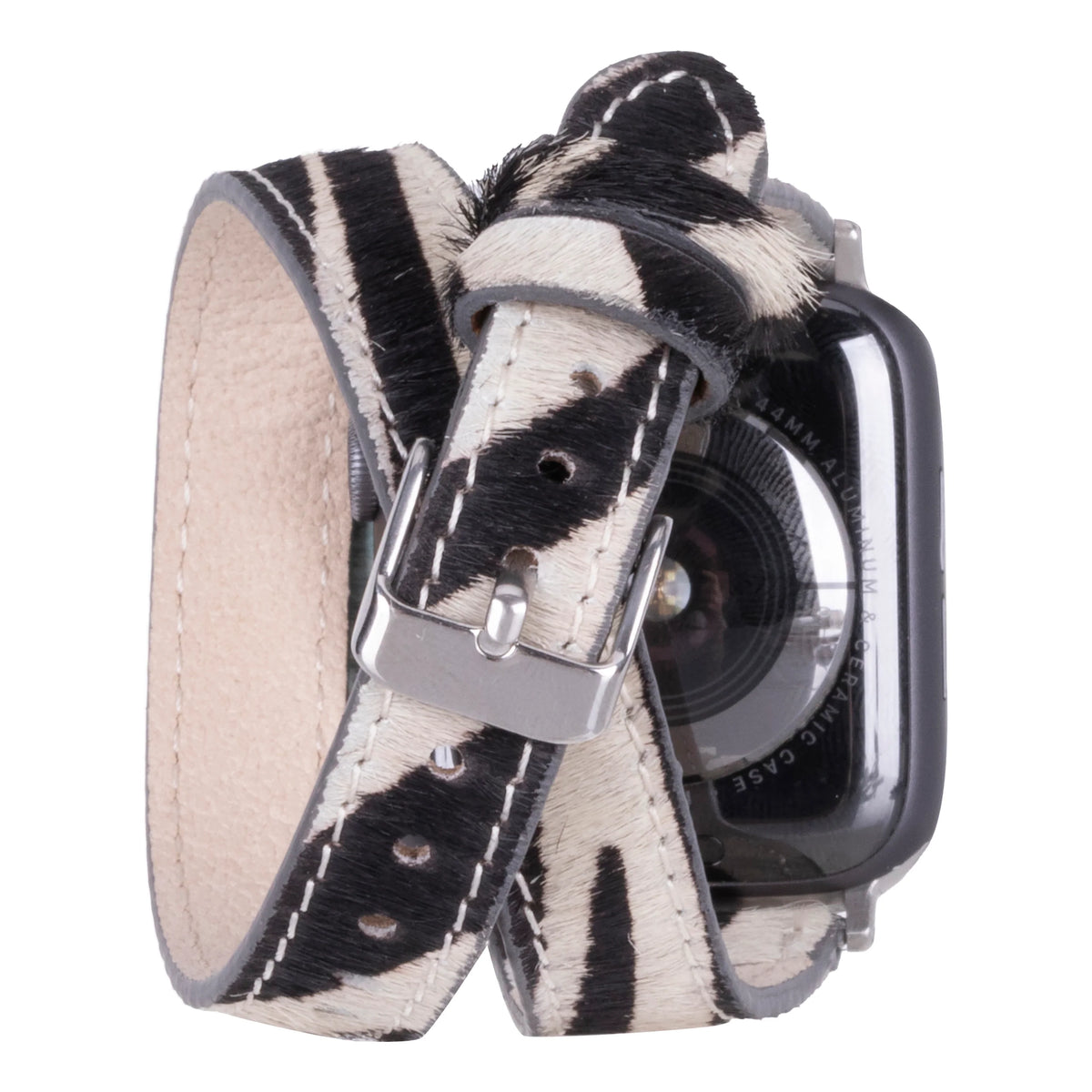 Schmal Doppel-Tour Lederarmband für Apple Watch aus echtem Leder