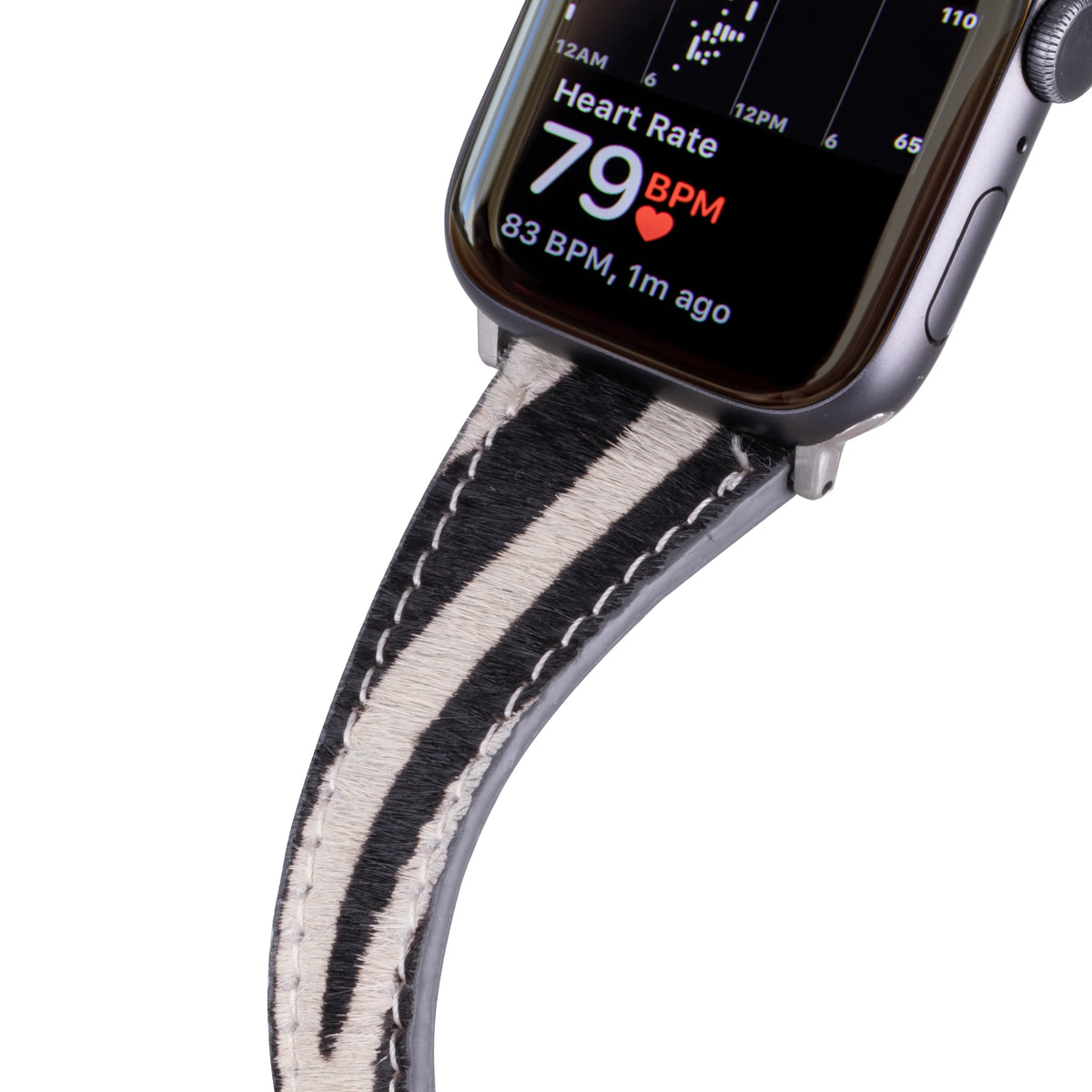 Schmal Doppel-Tour Lederarmband für Apple Watch aus echtem Leder