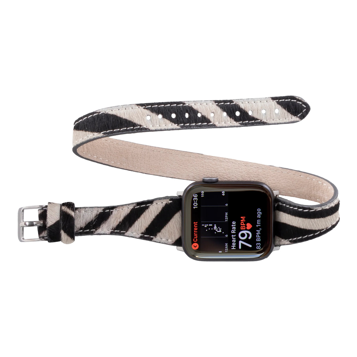 Schmal Doppel-Tour Lederarmband für Apple Watch aus echtem Leder