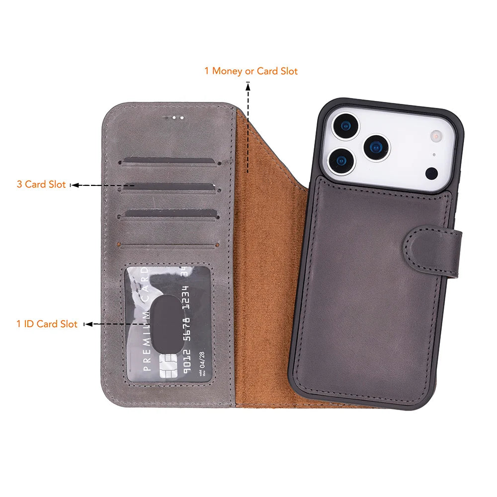 Magic iPhone 18 Pro / 17 Pro Leather Detachable Wallet Case