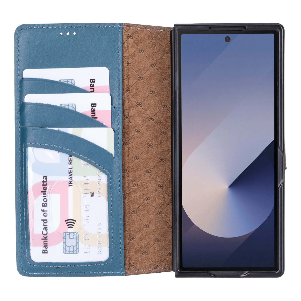 ID Folio Leder Wallet Case für Samsung Galaxy Z Fold 6 aus echtem Leder