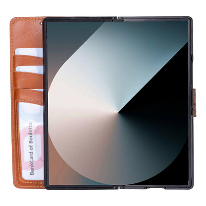 ID Folio Leder Wallet Case für Samsung Galaxy Z Fold 6 aus echtem Leder