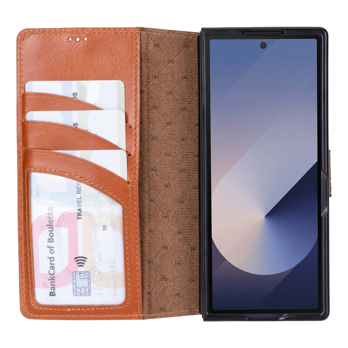 ID Folio Leder Wallet Case für Samsung Galaxy Z Fold 6 aus echtem Leder