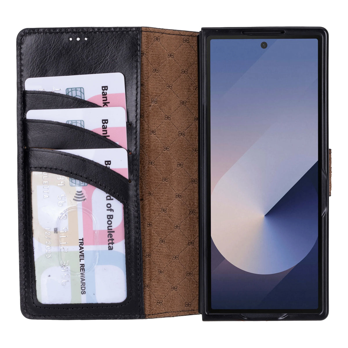 ID Folio Leder Wallet Case für Samsung Galaxy Z Fold 6 aus echtem Leder