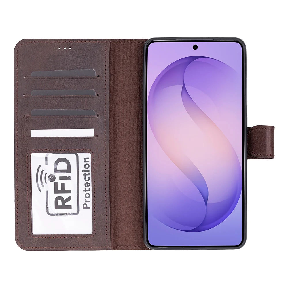 Magic Abnehmbar Leder Wallet Case für Samsung Galaxy S26 Ultra aus echtem Leder