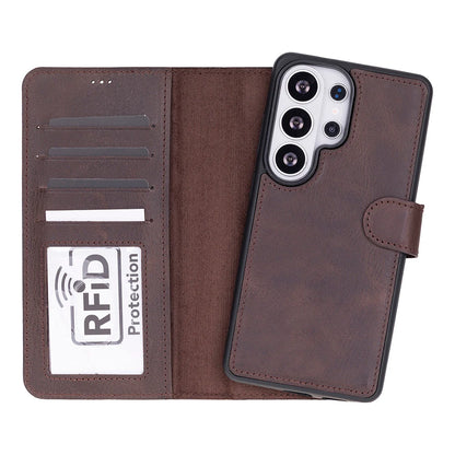 Magic Abnehmbar Leder Wallet Case für Samsung Galaxy S26 Ultra aus echtem Leder