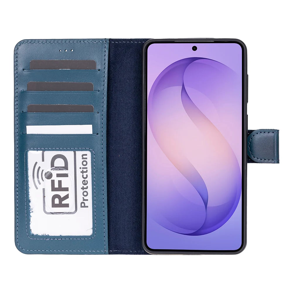 Magic Abnehmbar Leder Wallet Case für Samsung Galaxy S26 aus echtem Leder