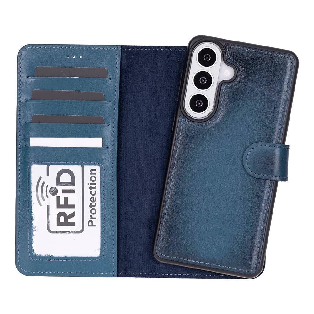 Magic Abnehmbar Leder Wallet Case für Samsung Galaxy S26 aus echtem Leder