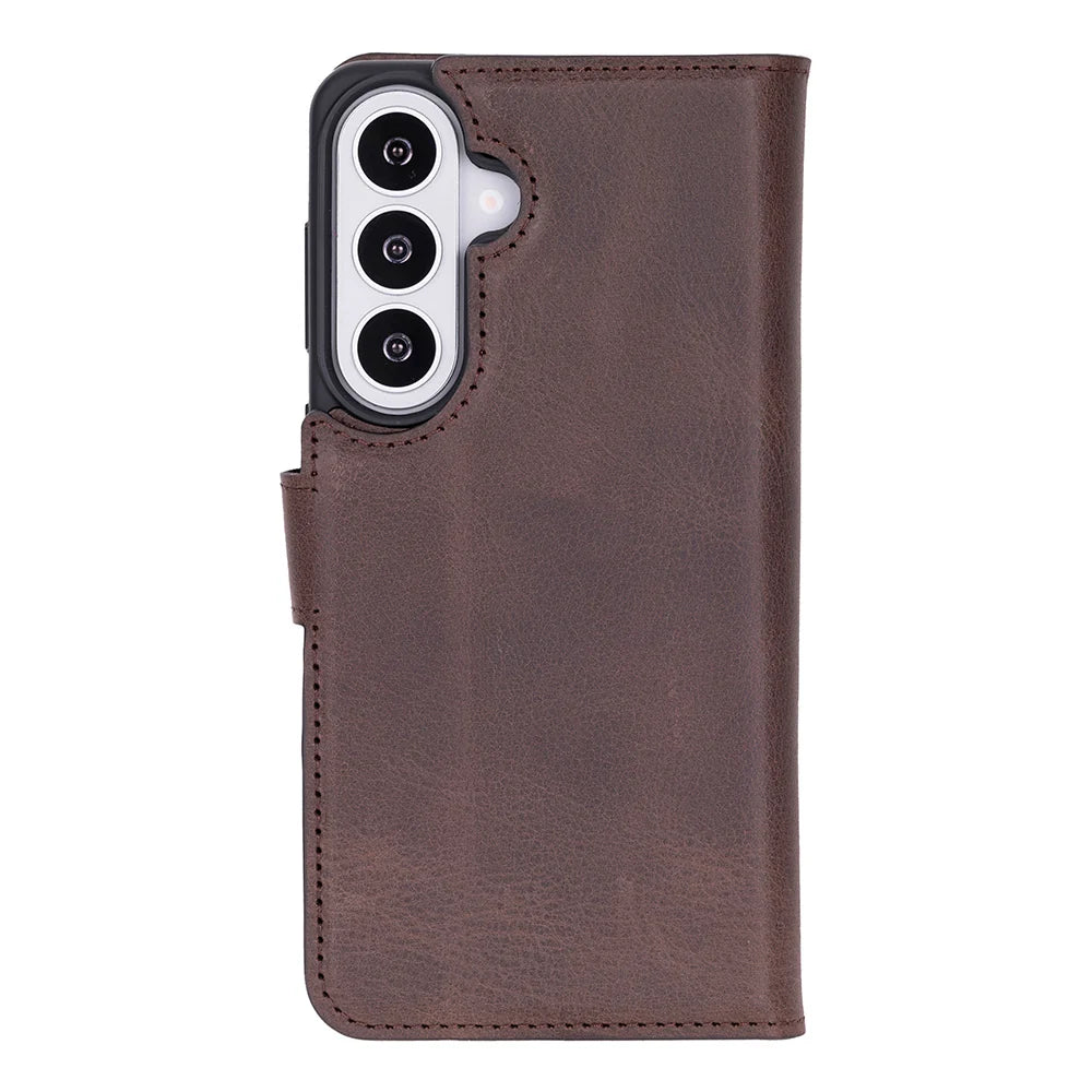 Magic Abnehmbar Leder Wallet Case für Samsung Galaxy S26 aus echtem Leder