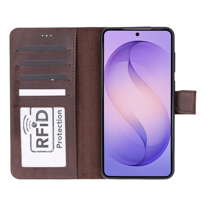 Magic Abnehmbar Leder Wallet Case für Samsung Galaxy S26 aus echtem Leder