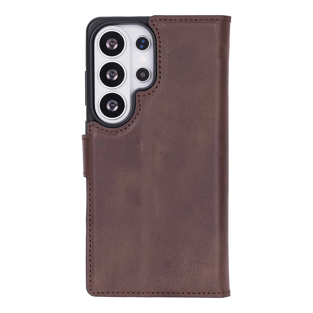 Magic Abnehmbar Leder Wallet Case für Samsung Galaxy S26 Ultra aus echtem Leder