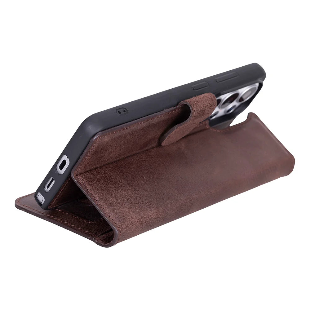 Magic Abnehmbar Leder Wallet Case für Samsung Galaxy S26 Ultra aus echtem Leder