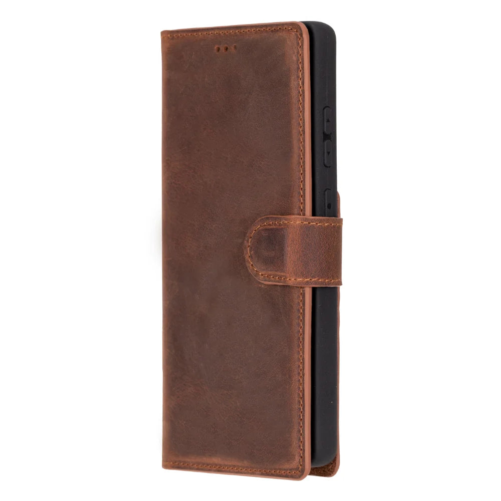Magic Abnehmbar Leder Wallet Case für Samsung Galaxy S25 Ultra aus echtem Leder
