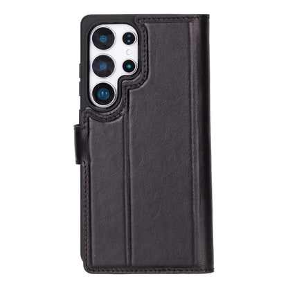 Magic Abnehmbar Leder Wallet Case für Samsung Galaxy S25 Ultra aus echtem Leder