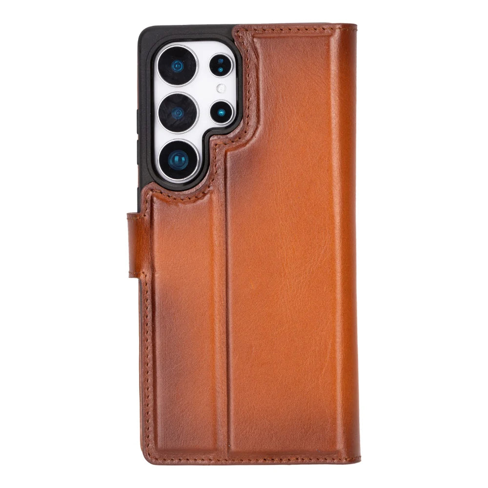 Magic Abnehmbar Leder Wallet Case für Samsung Galaxy S25 Ultra aus echtem Leder