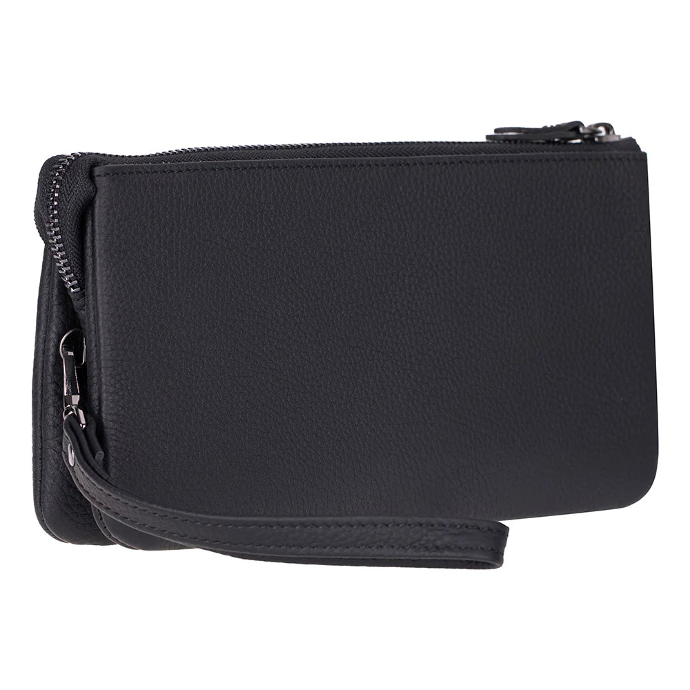 Majeste Clutch Geldbörse aus echtem Leder aus echtem Leder in Schwarz