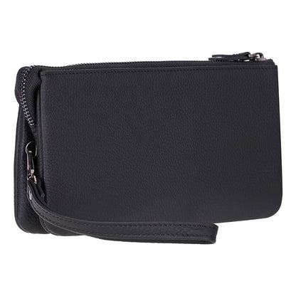 Majeste Clutch Geldbörse aus echtem Leder aus echtem Leder in Schwarz