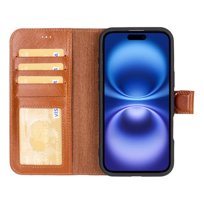Magic iPhone 16 Plus Detachable Leather Wallet Case