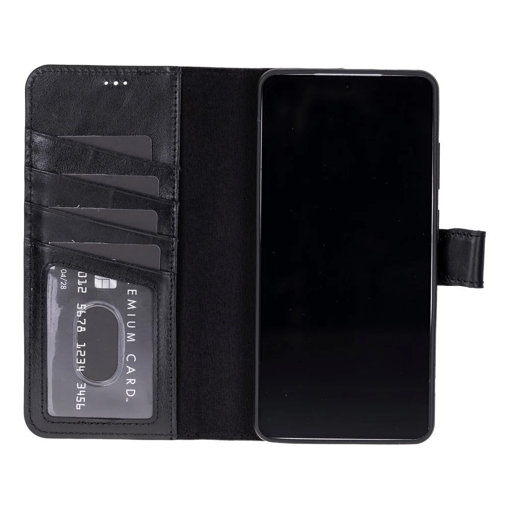 Magic Abnehmbar Leder Wallet Case für Samsung Galaxy S26 Ultra aus echtem Leder