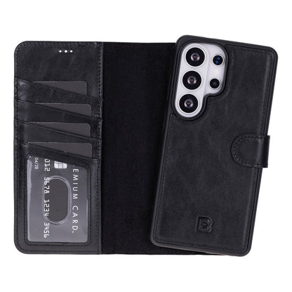 Magic Abnehmbar Leder Wallet Case für Samsung Galaxy S26 Ultra aus echtem Leder