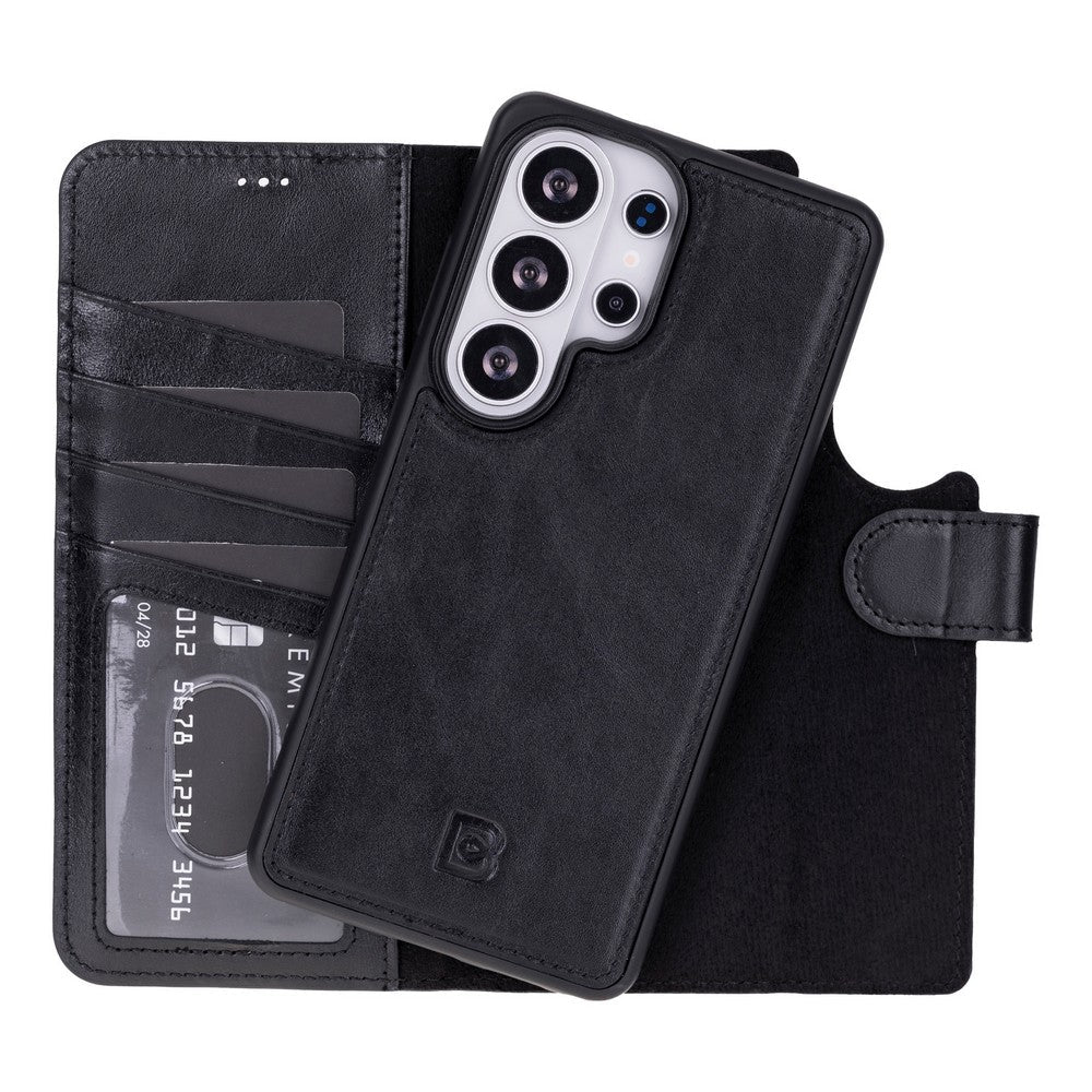 Magic Abnehmbar Leder Wallet Case für Samsung Galaxy S26 Ultra aus echtem Leder