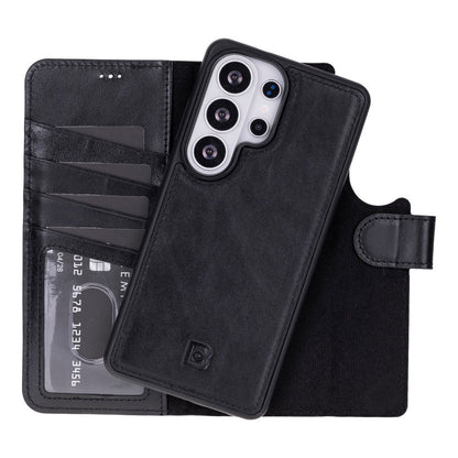 Magic Abnehmbar Leder Wallet Case für Samsung Galaxy S26 Ultra aus echtem Leder