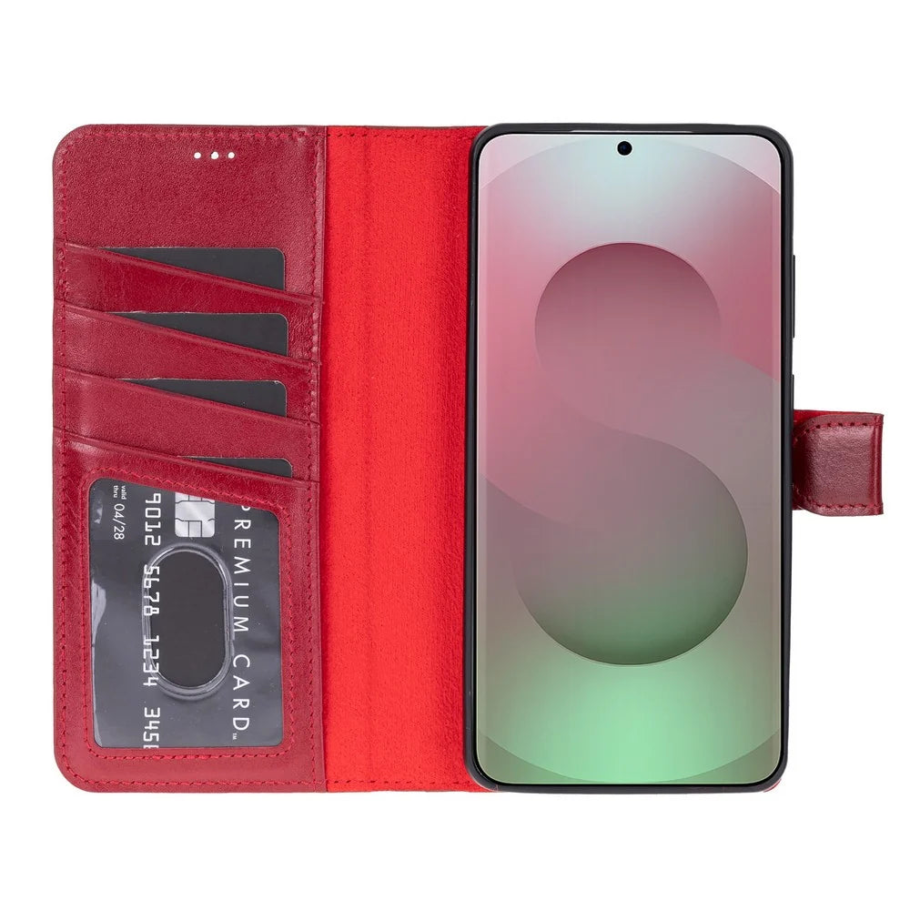 Magic Abnehmbar Leder Wallet Case für Samsung Galaxy S26 Ultra aus echtem Leder