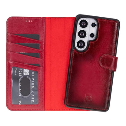Magic Abnehmbar Leder Wallet Case für Samsung Galaxy S26 Ultra aus echtem Leder