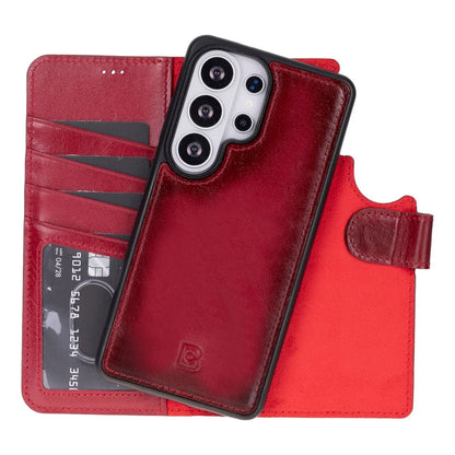 Magic Abnehmbar Leder Wallet Case für Samsung Galaxy S26 Ultra aus echtem Leder