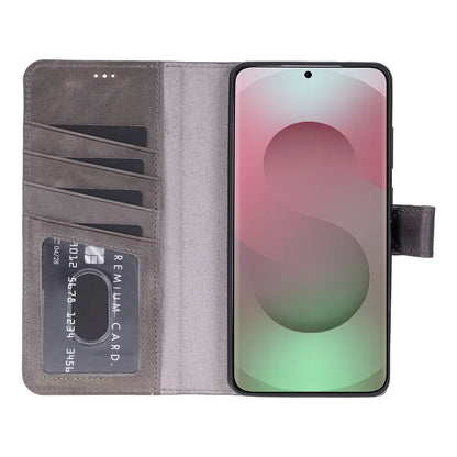 Magic Abnehmbar Leder Wallet Case für Samsung Galaxy S26 Ultra aus echtem Leder