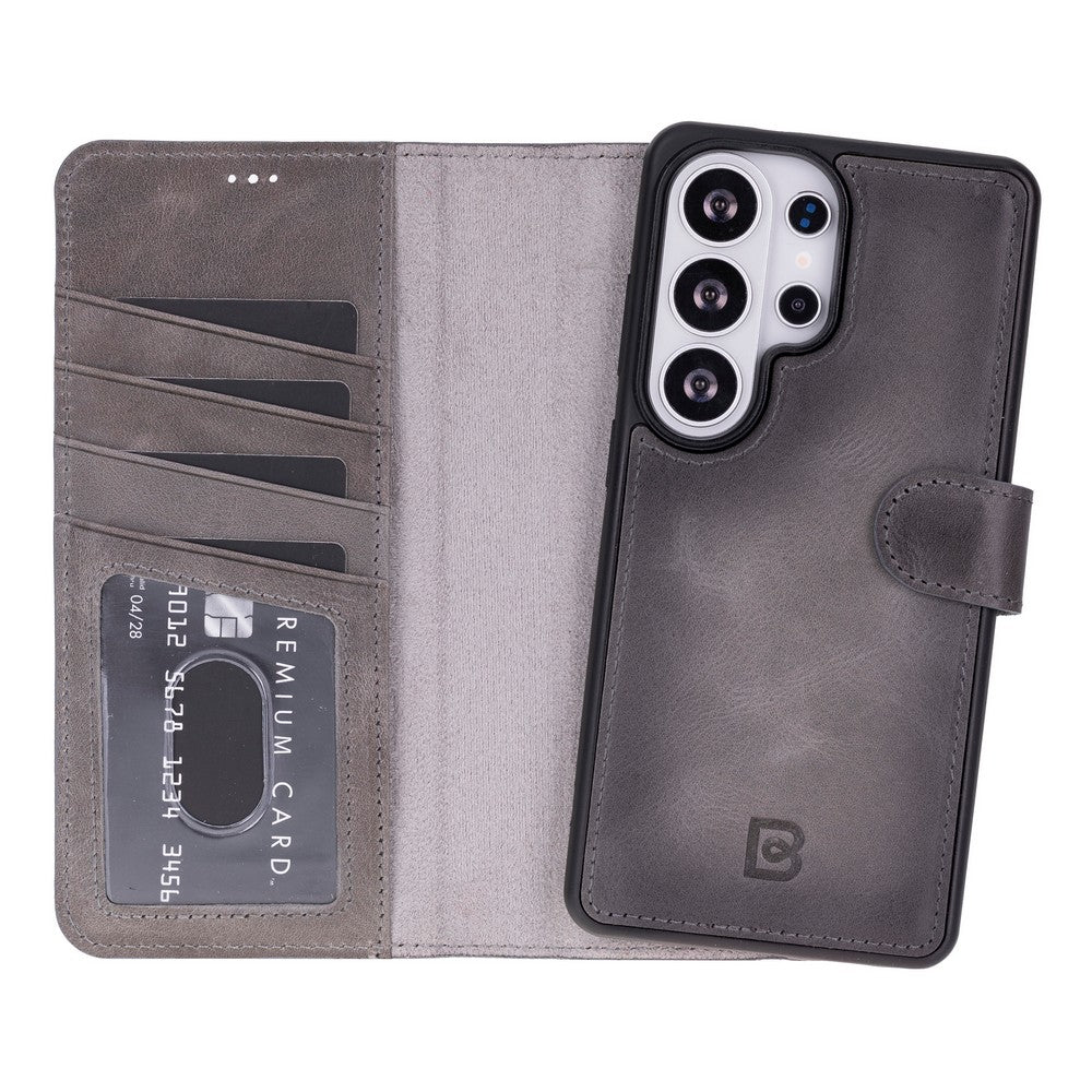 Magic Abnehmbar Leder Wallet Case für Samsung Galaxy S26 Ultra aus echtem Leder