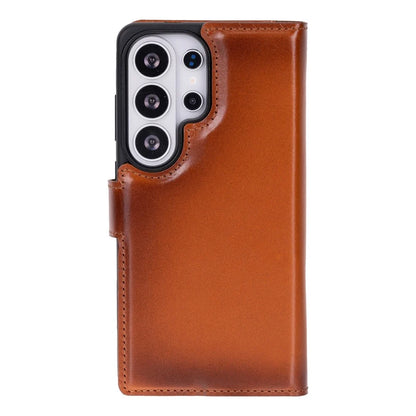Magic Abnehmbar Leder Wallet Case für Samsung Galaxy S26 Ultra aus echtem Leder