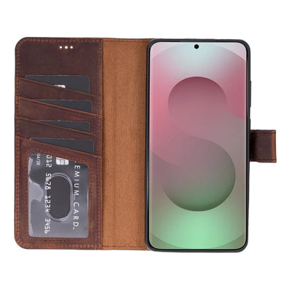 Magic Abnehmbar Leder Wallet Case für Samsung Galaxy S26 Ultra aus echtem Leder