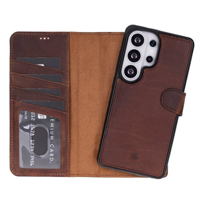 Magic Abnehmbar Leder Wallet Case für Samsung Galaxy S26 Ultra aus echtem Leder