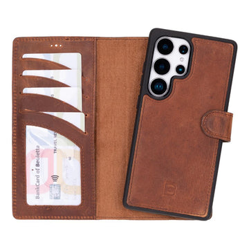 Magic Samsung Galaxy S25 Ultra Leather Detachable Wallet Case