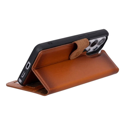 Magic Abnehmbar Leder Wallet Case für Samsung Galaxy S26 Ultra aus echtem Leder